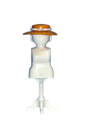 hoed geel/oranje  / witte band