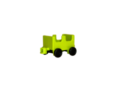 trein wagon groen zwarte wielen