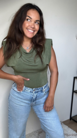 Green shoulder top