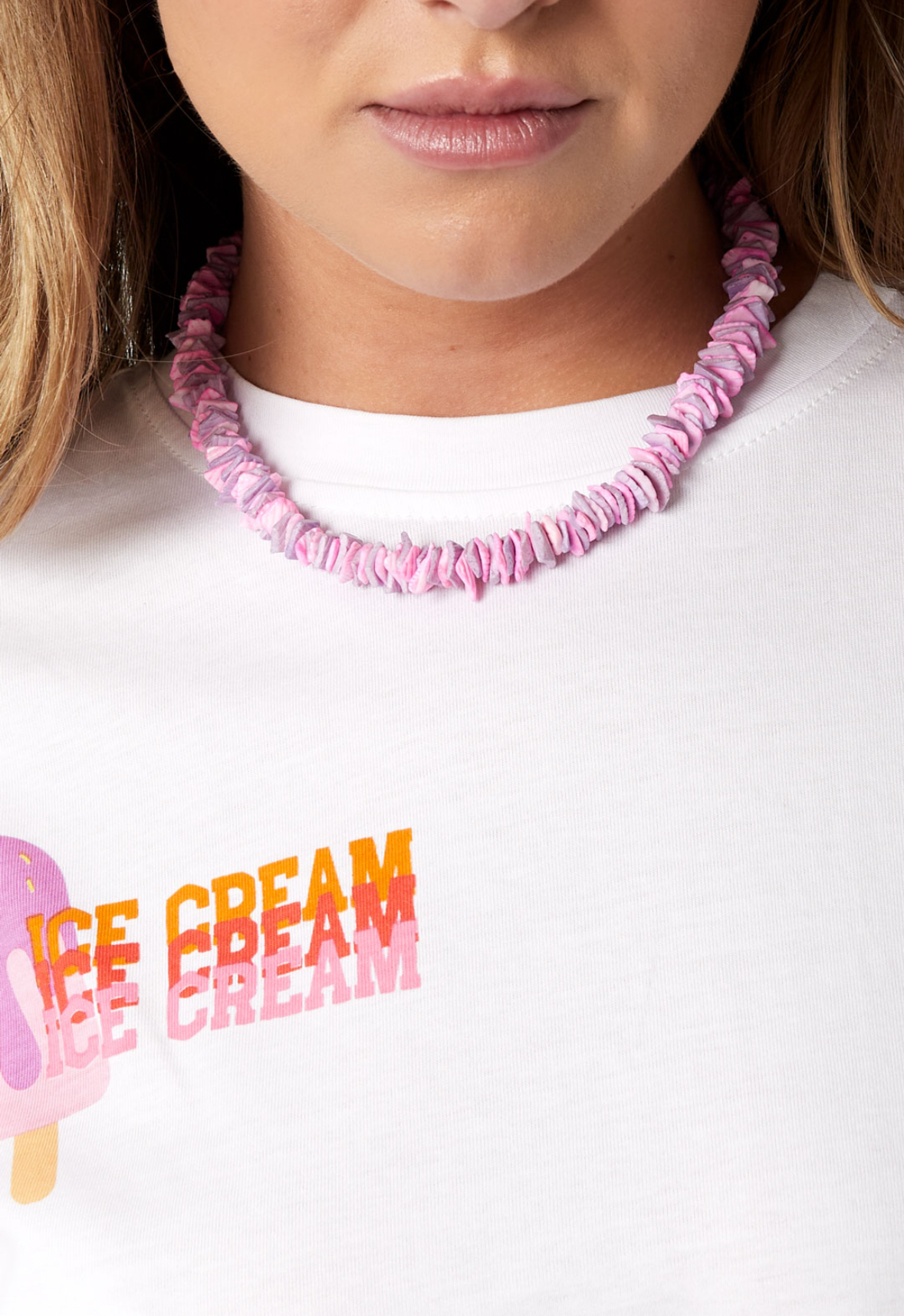 Santorini pink shell necklace