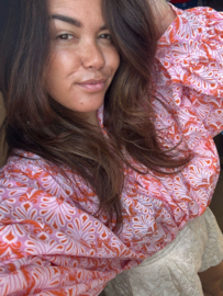 Pink leaf blouse