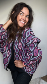 Boho bomber pink and purple