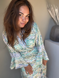 Boho wrap dress blue