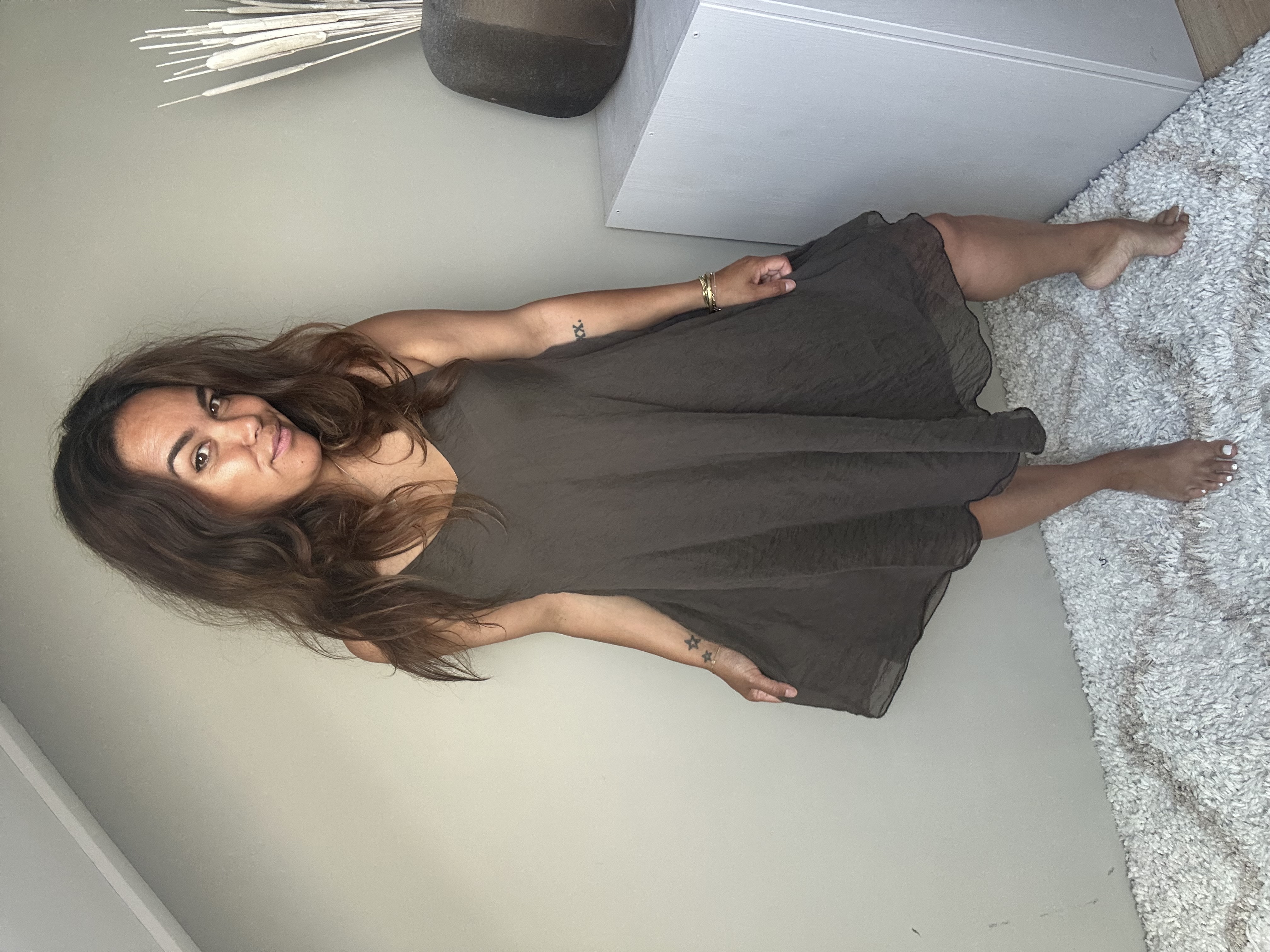 Short beach dress brown