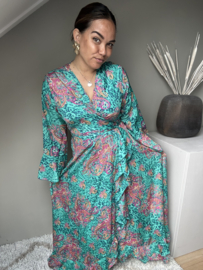 Boho wrap dress Turquoise