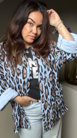 Giulia leopard jacket babyblue