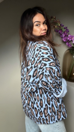Giulia leopard jacket babyblue