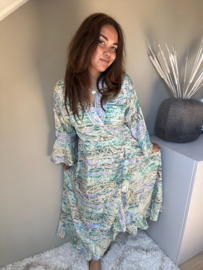 Boho wrap dress blue