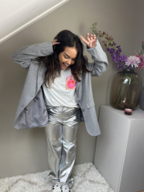 Silver straight leg pants