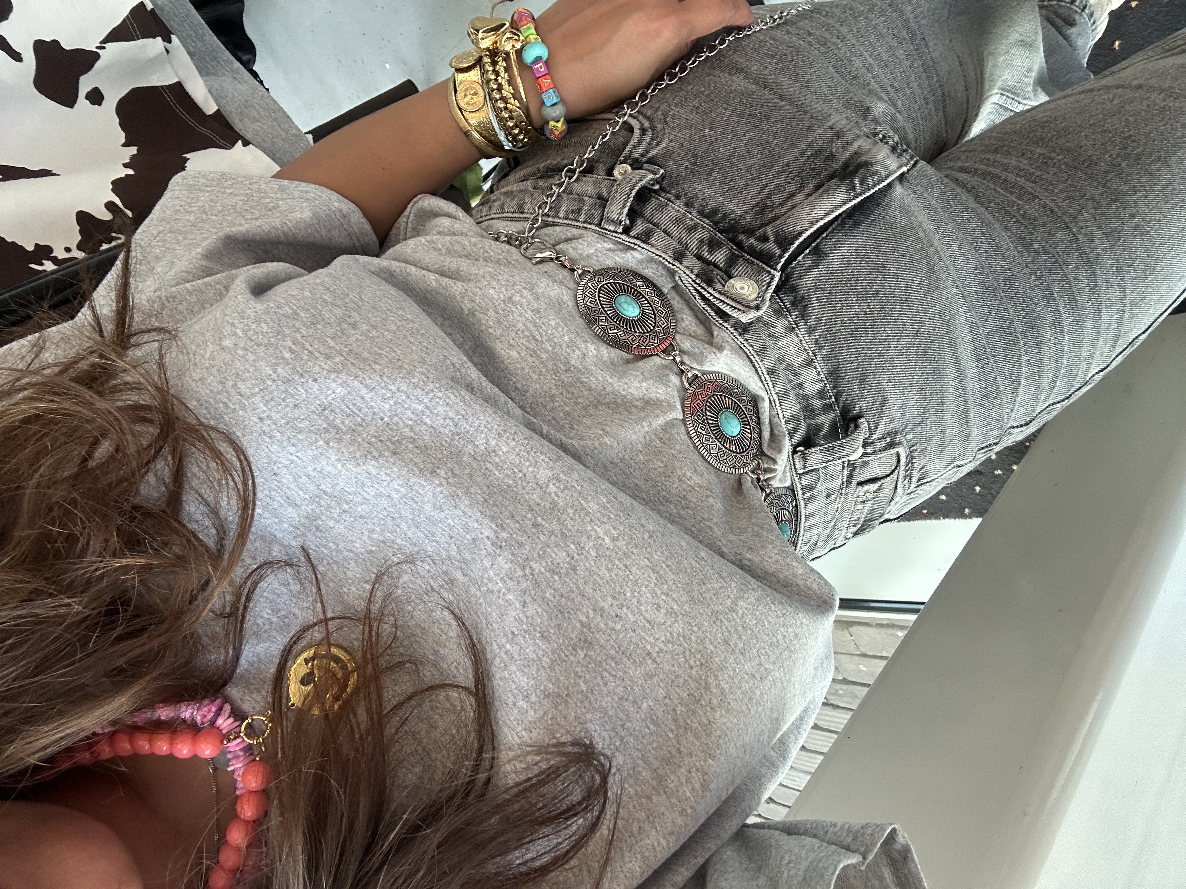 Lola blue riem zilver