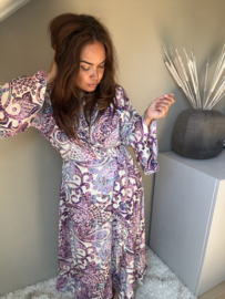 Boho wrap dress purple