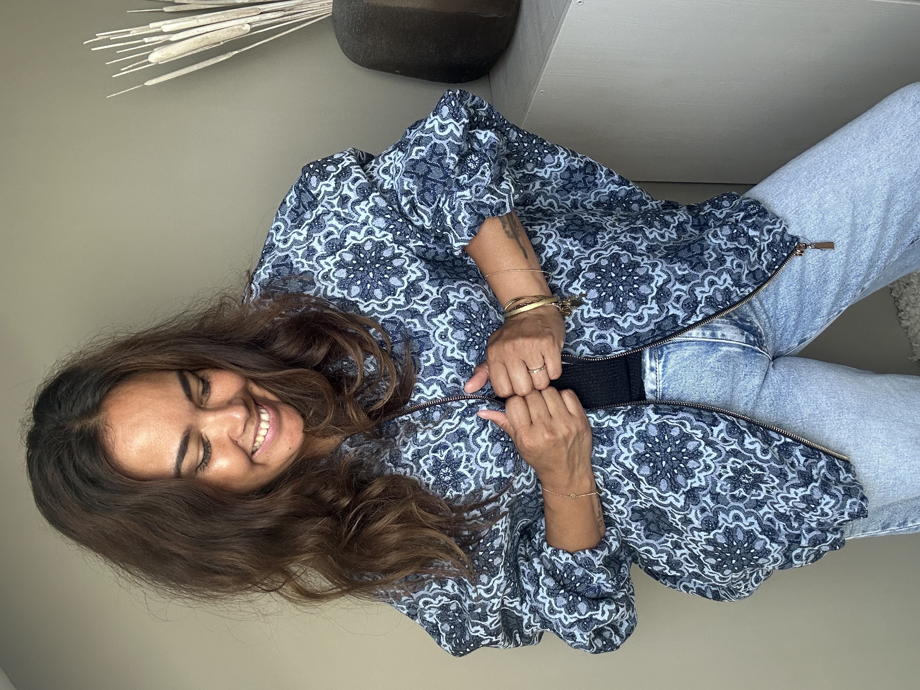 Boho bomberjacket blue