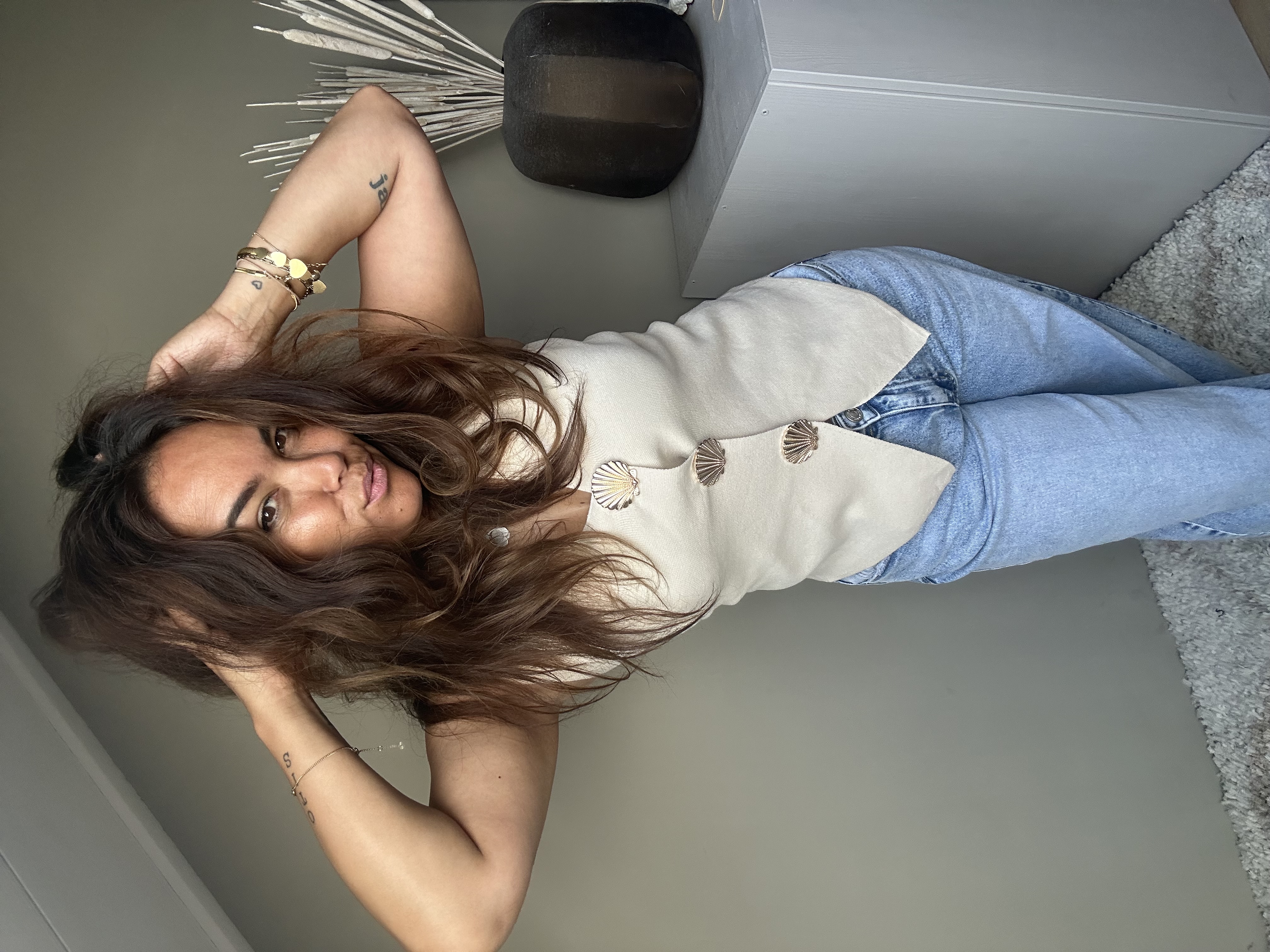 Shell top beige