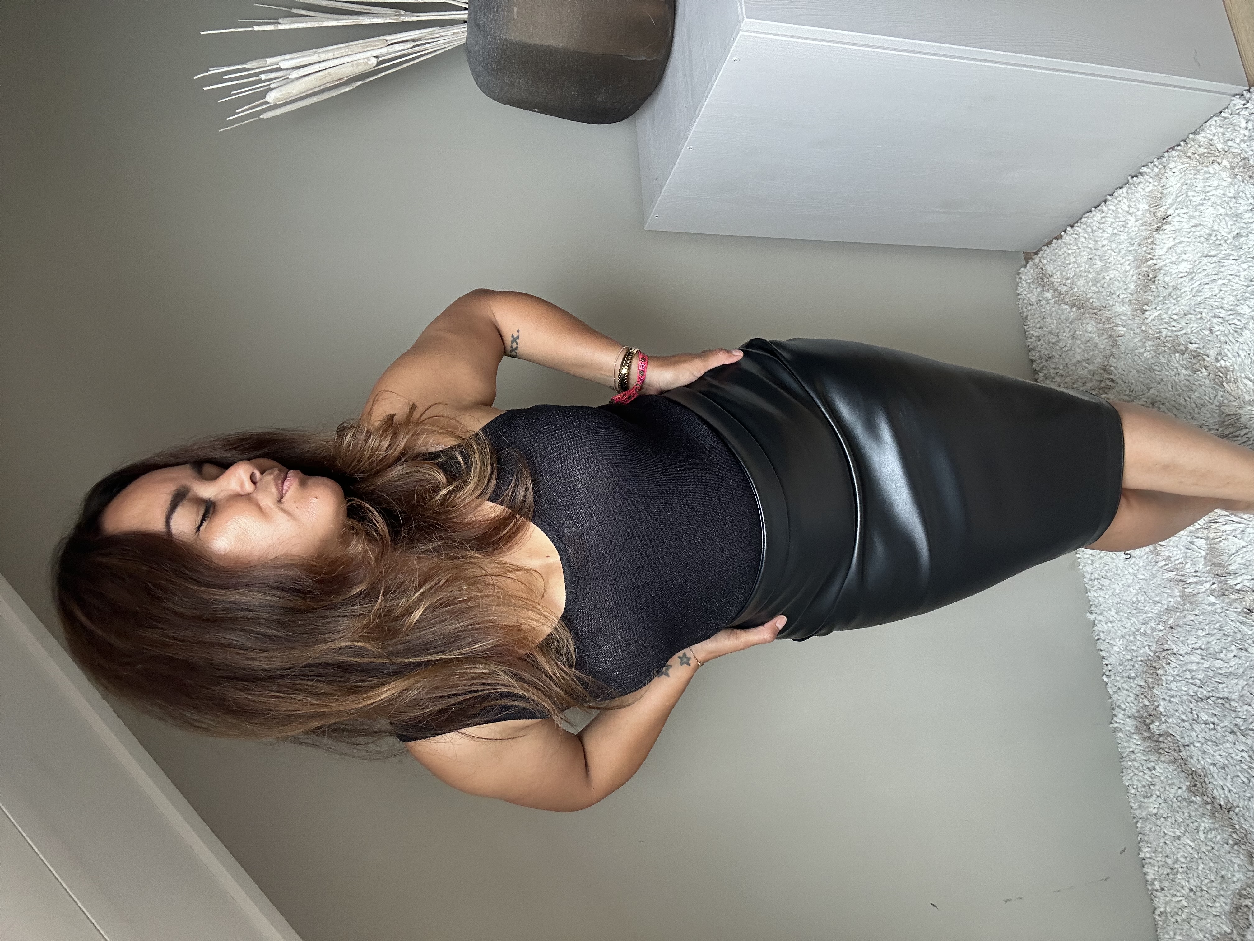 Leather tube skirt