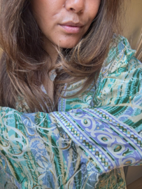 Boho wrap dress blue