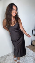 Slipdress donkerbruin