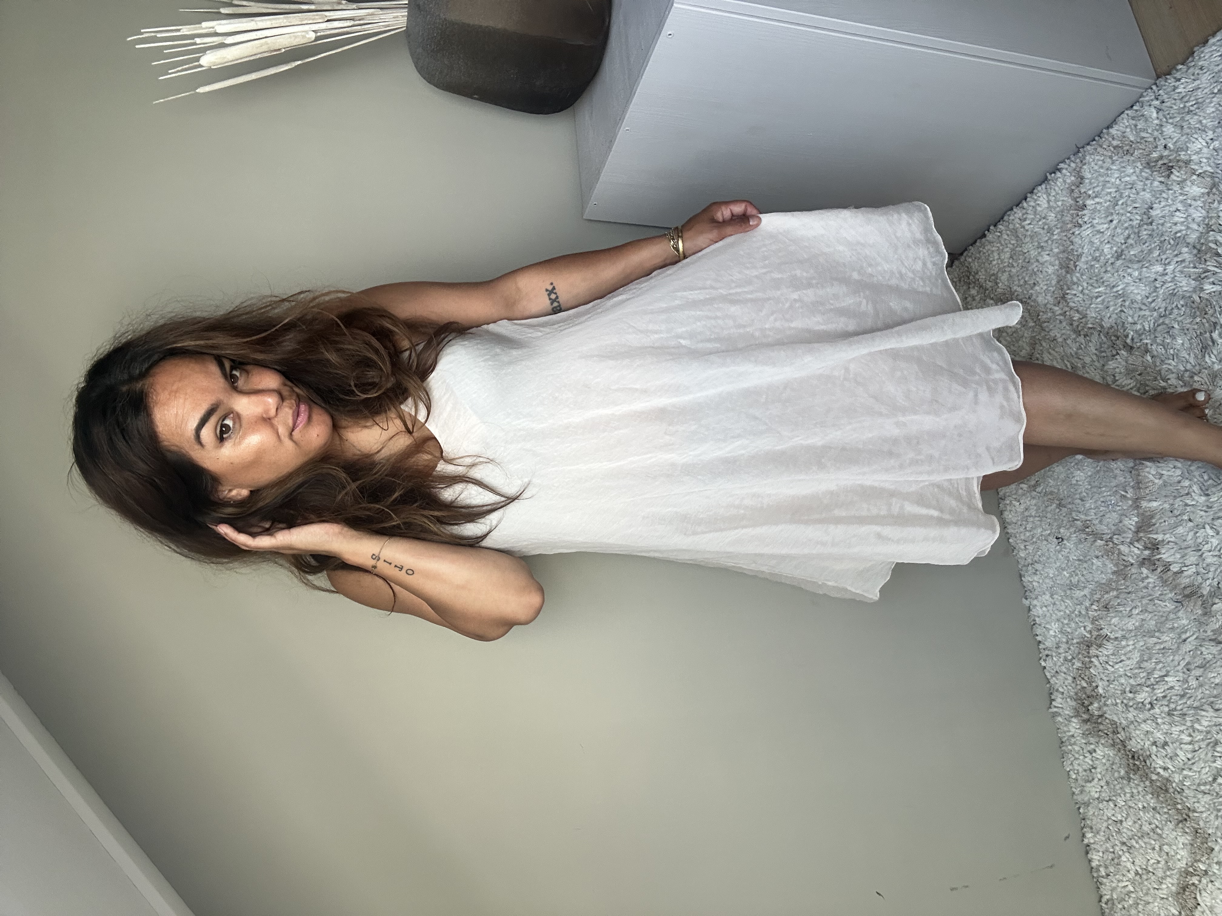 Short beach dress creme