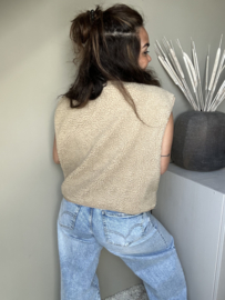 Beige teddy gilet