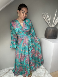 Boho wrap dress Turquoise