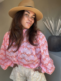 Pink leaf blouse