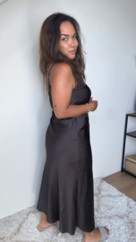 Slipdress donkerbruin