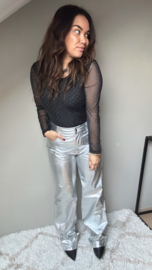 Silver straight leg pants