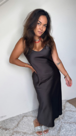 Slipdress donkerbruin