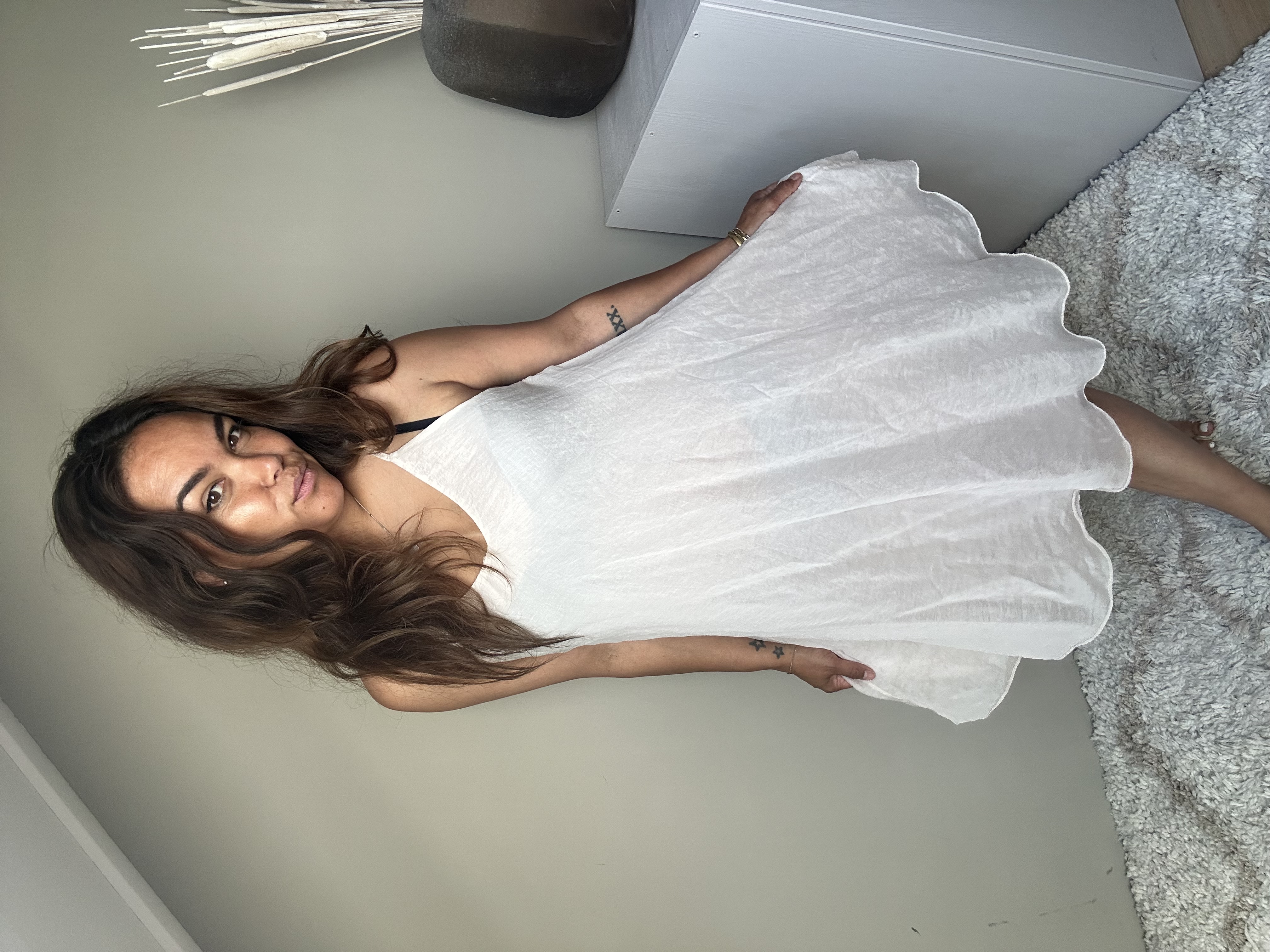 Short beach dress creme