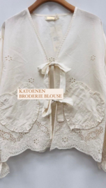 Katoenen broderie blouse