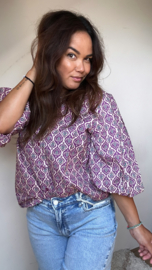 Printed blouse purple