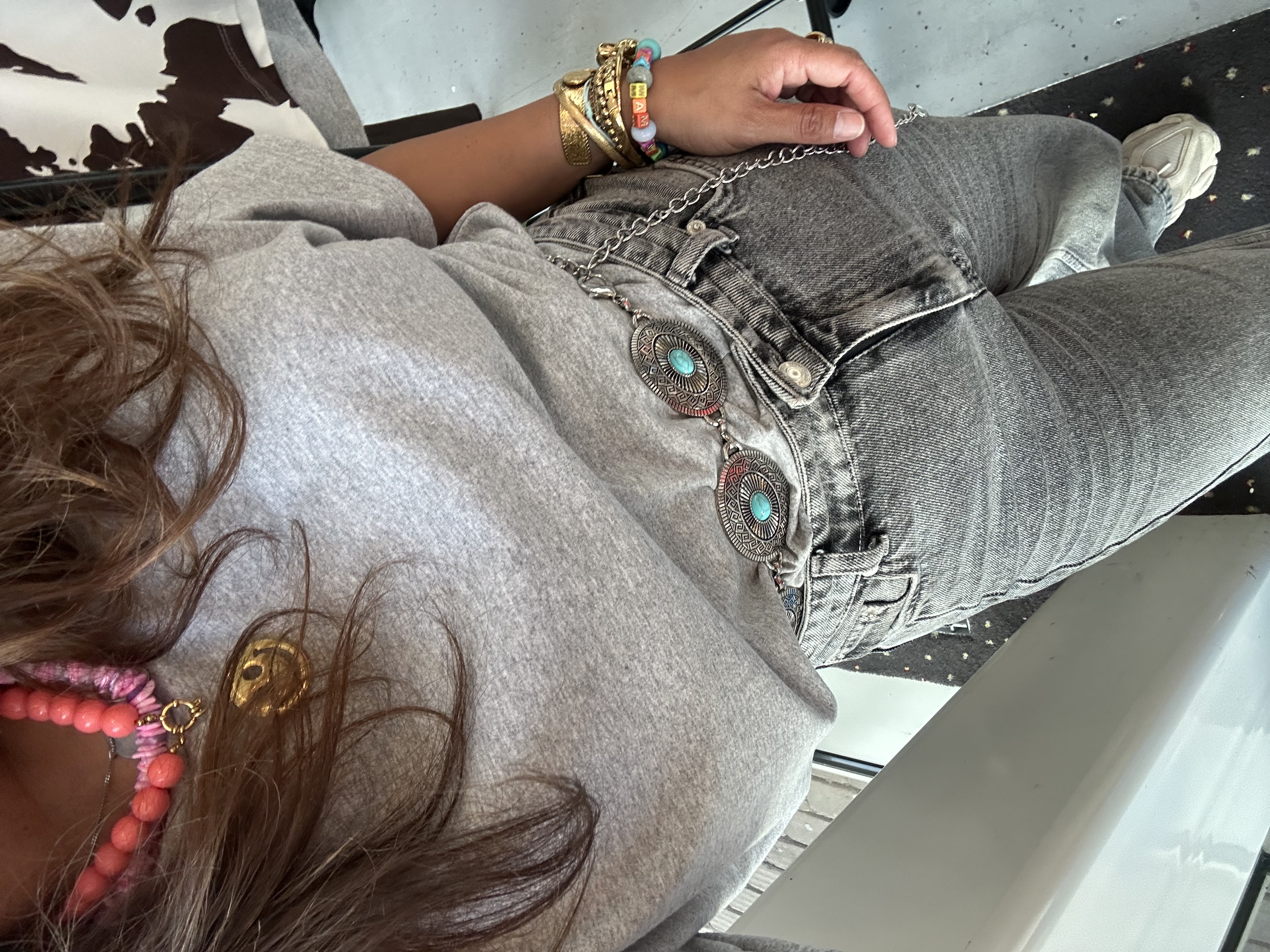 Lola blue riem zilver