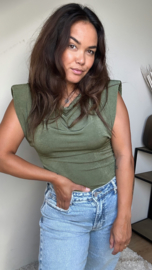 Green shoulder top