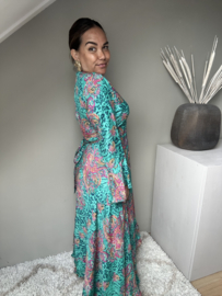 Boho wrap dress Turquoise