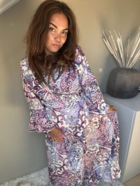 Boho wrap dress purple