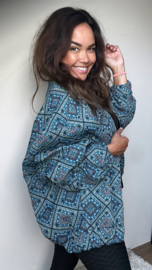 Boho bomber blue square