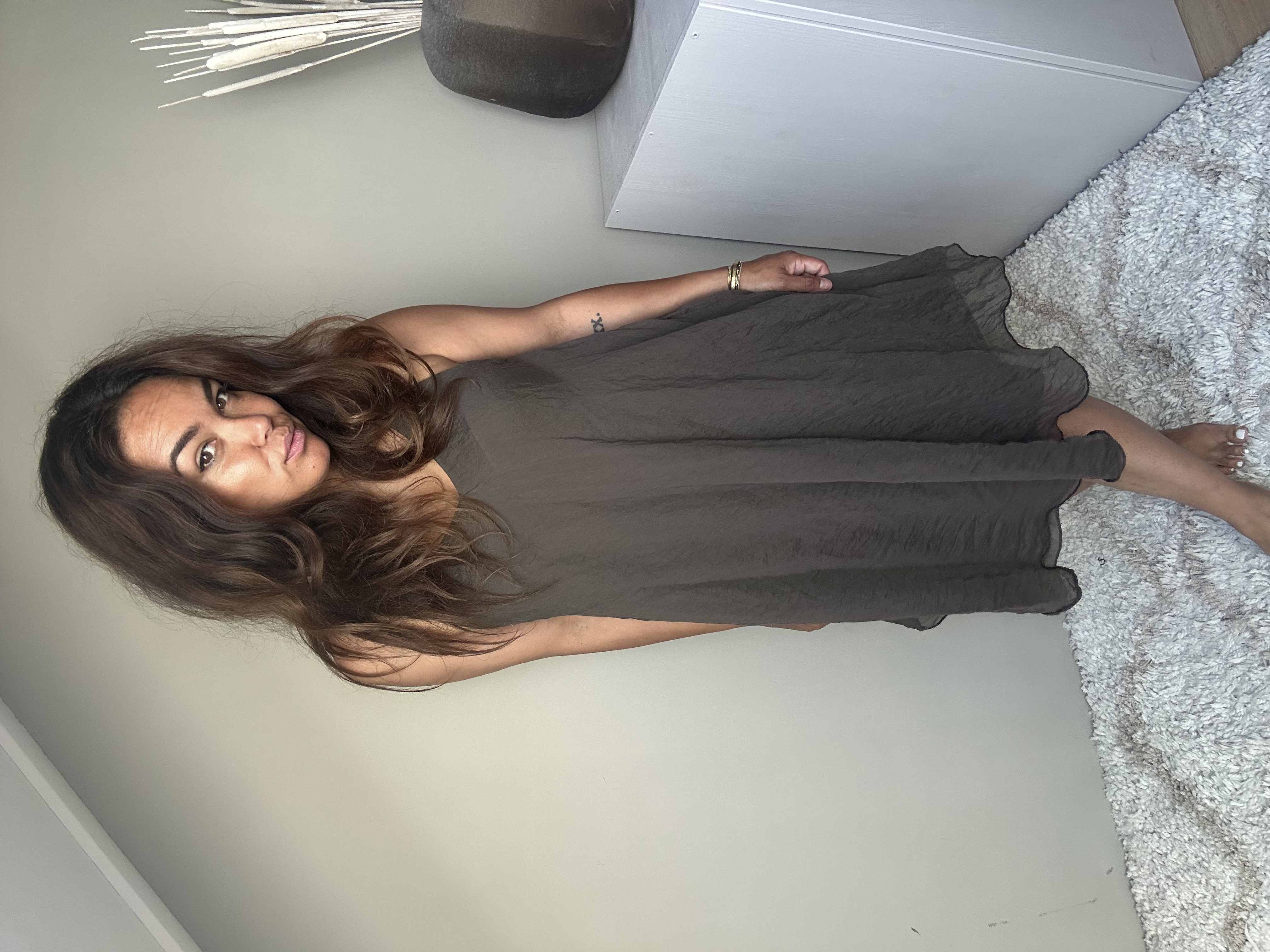 Short beach dress brown