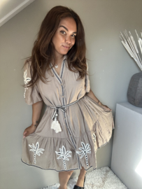 Palm dress beige