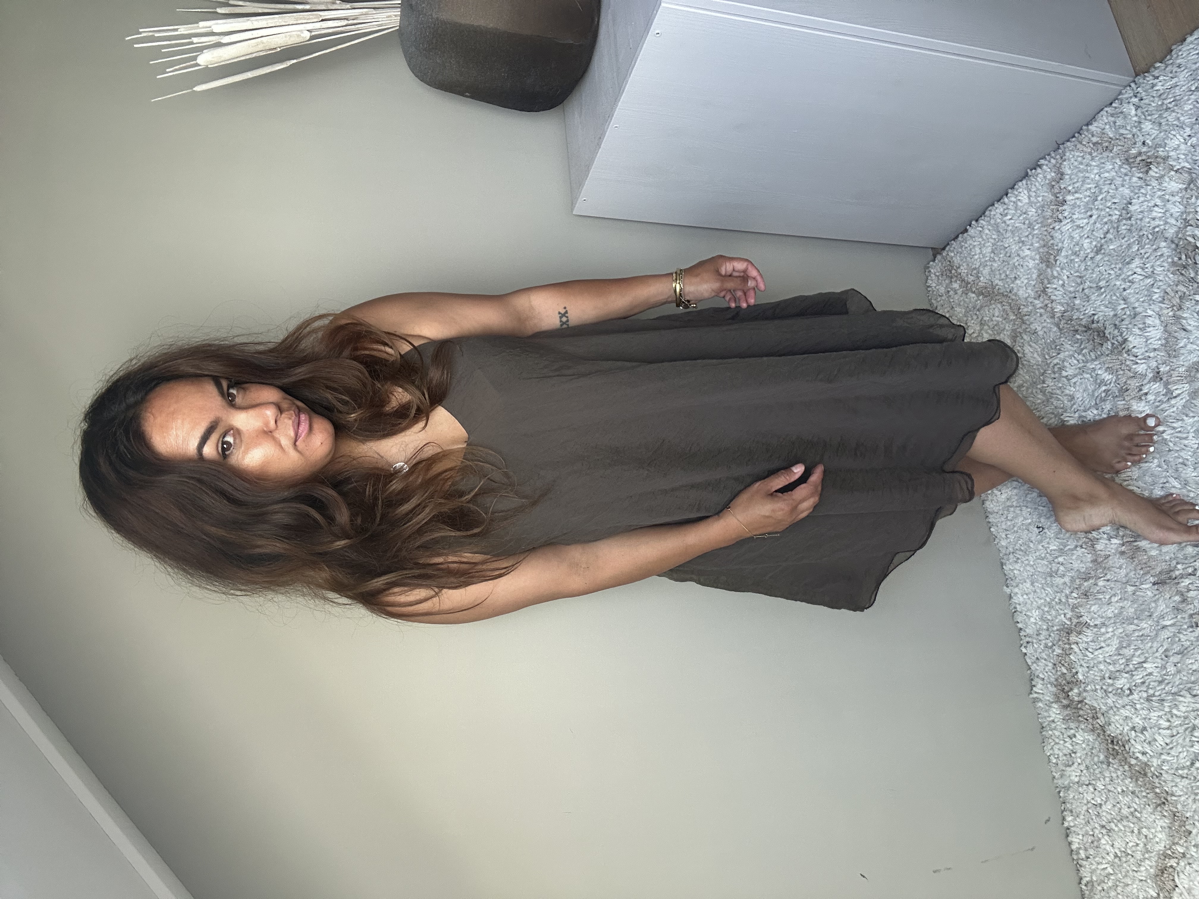 Short beach dress brown
