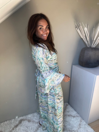 Boho wrap dress blue
