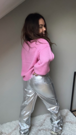 Silver straight leg pants