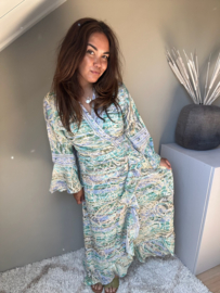 Boho wrap dress blue