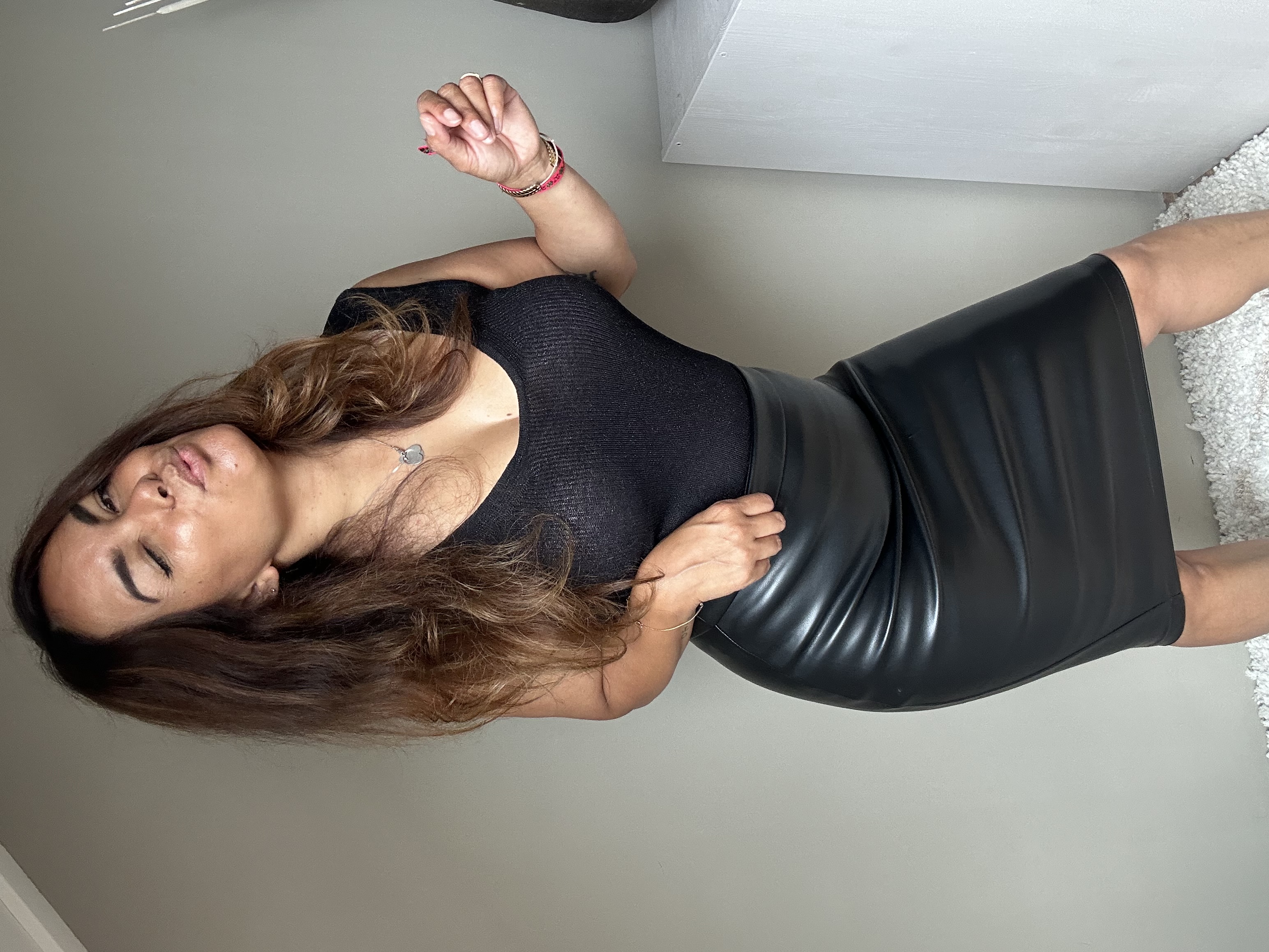 Leather tube skirt
