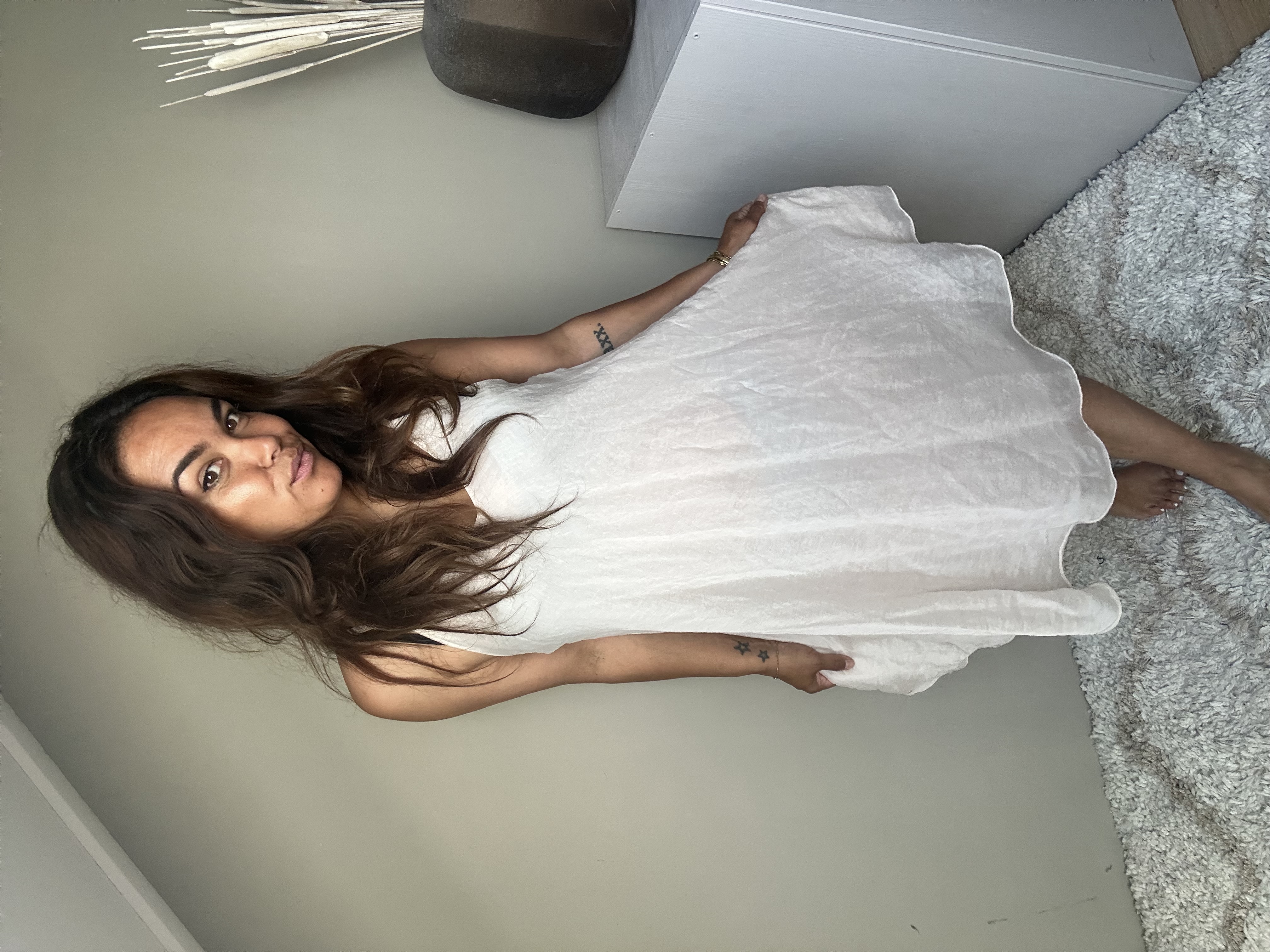 Short beach dress creme