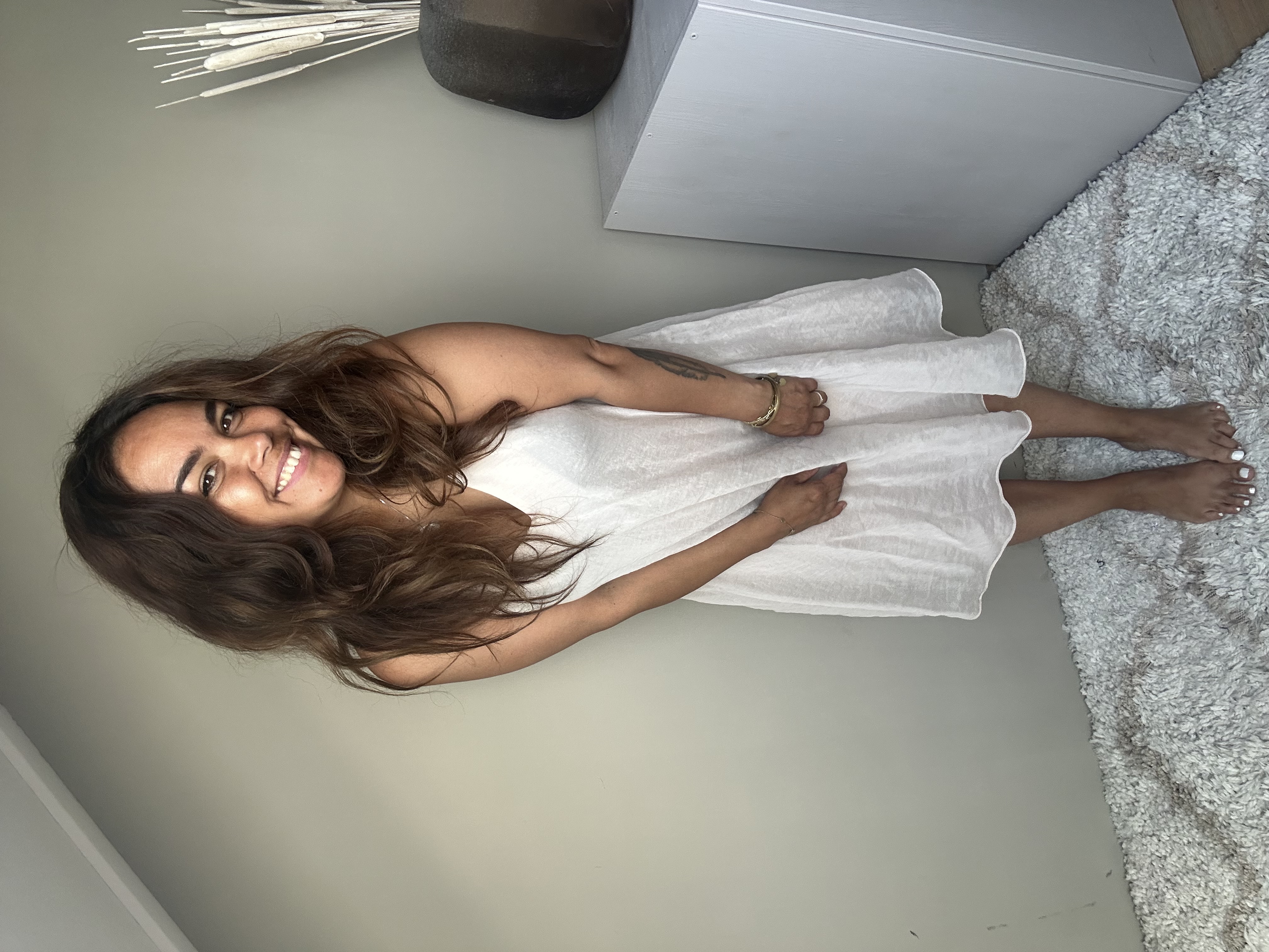 Short beach dress creme