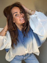 Dip dye blue blouse