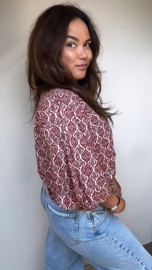 Printed blouse red