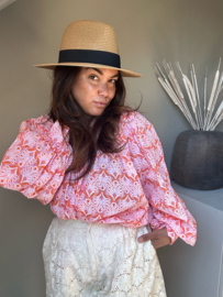 Pink leaf blouse