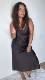Slipdress donkerbruin