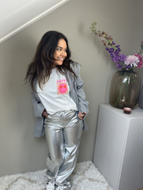 Silver straight leg pants