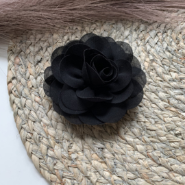 Chiffon bloem zwart 8cm